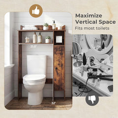 Tangkula Over the Toilet Storage Cabinet with Toilet Paper Holder & Adjustable Shelves