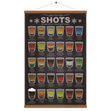 WEROUTE 30 Shots Mixology Canvas Print Poster Cocktail Recipes Infographic Drink Designed Bar Pub Themed Kitchen Home Wall Decor 15.7 x 27 inch