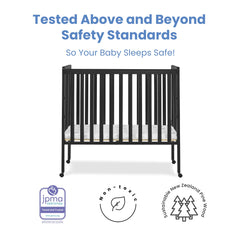 Delta Children Lee Portable Folding Mini Crib with 1.5 - Inch Mattress - Greenguard Gold Certified, Bianca White
