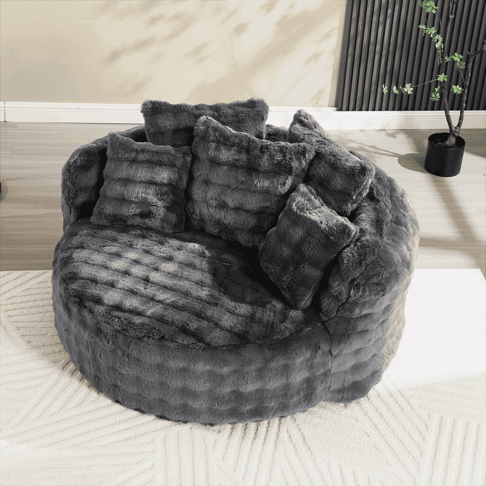 Wiilayok 58'' Oversized Chaise Lounge Chair Indoor, Thickened Backrest Sleeper Sofa Couch with Soft Pillows for Living Room, Gray