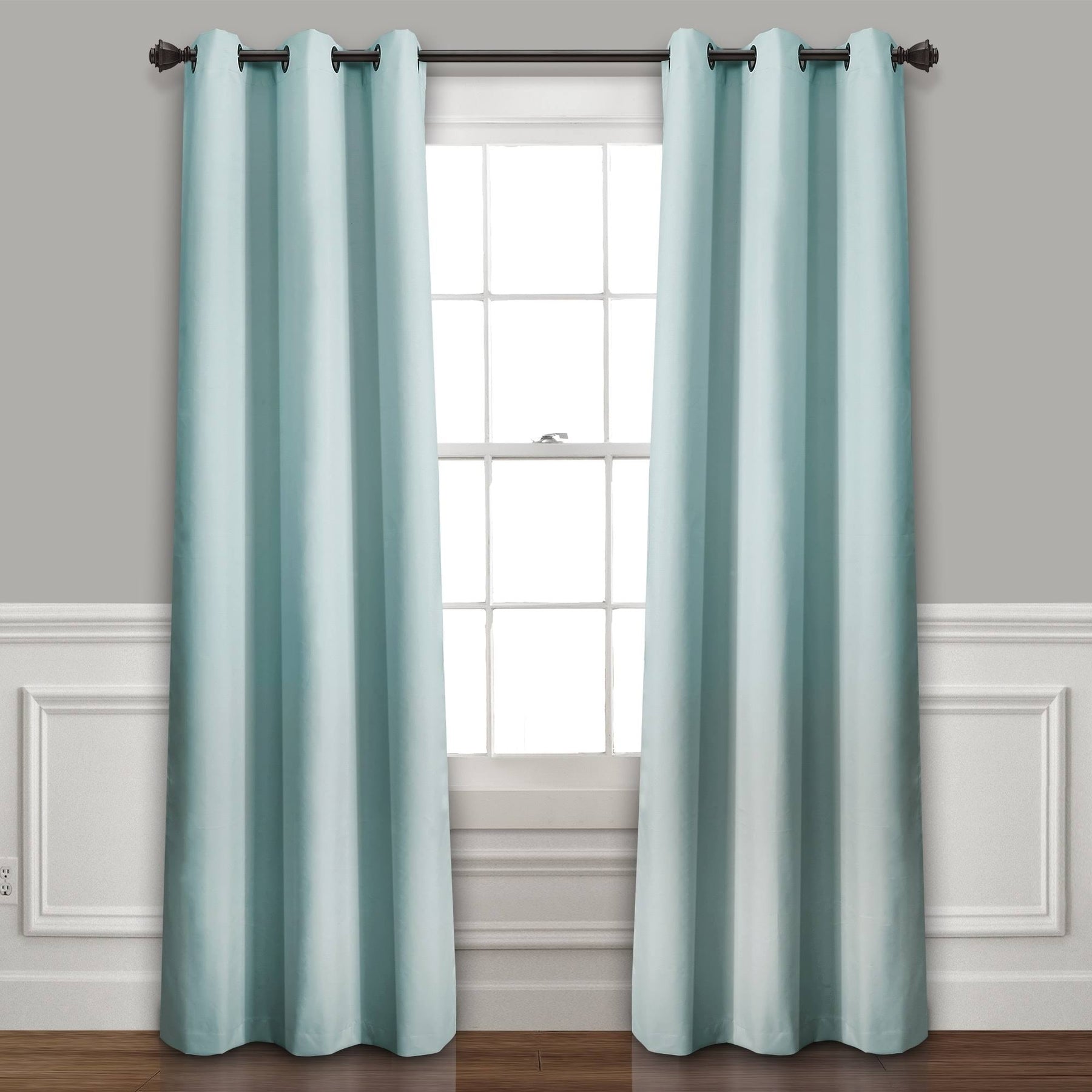 Lush Decor Absolute Blackout Window Curtain Panel Pair - 38"W x 84"L - Blue