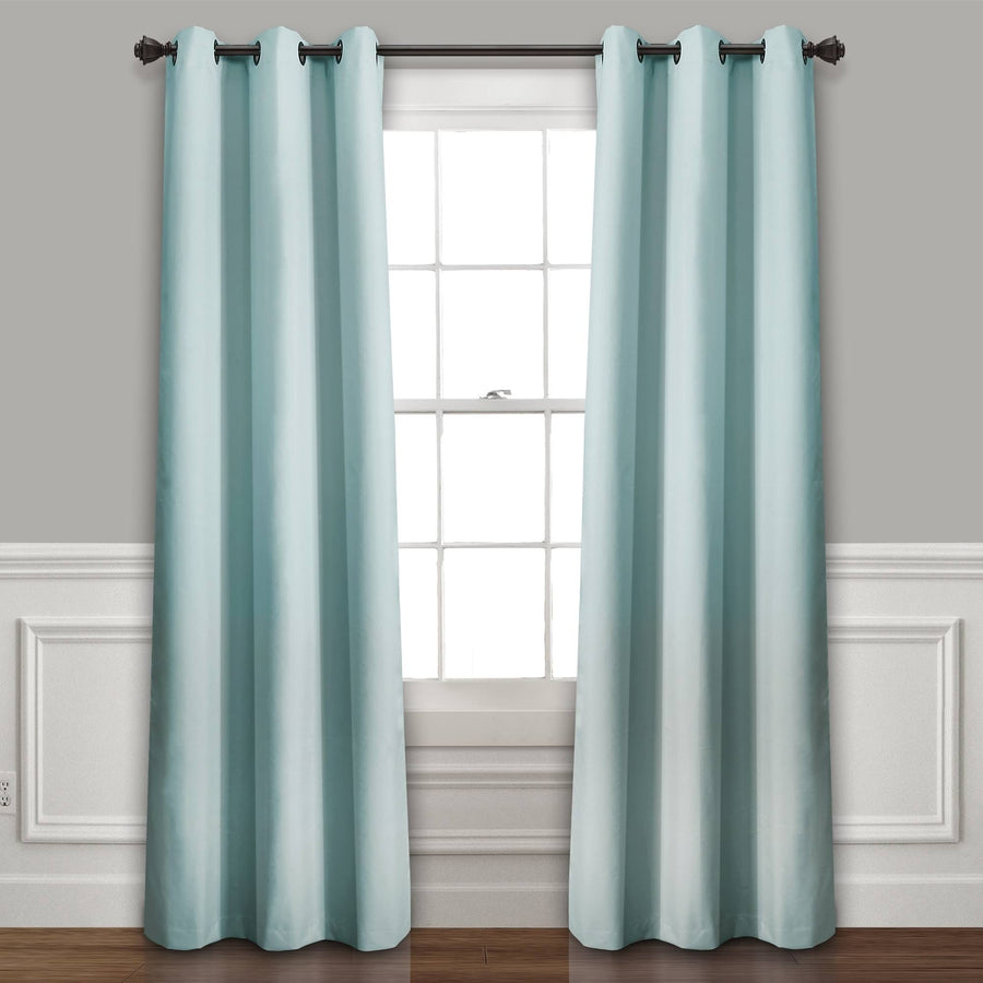 Lush Decor Absolute Blackout Window Curtain Panel Pair - 38"W x 84"L - Blue