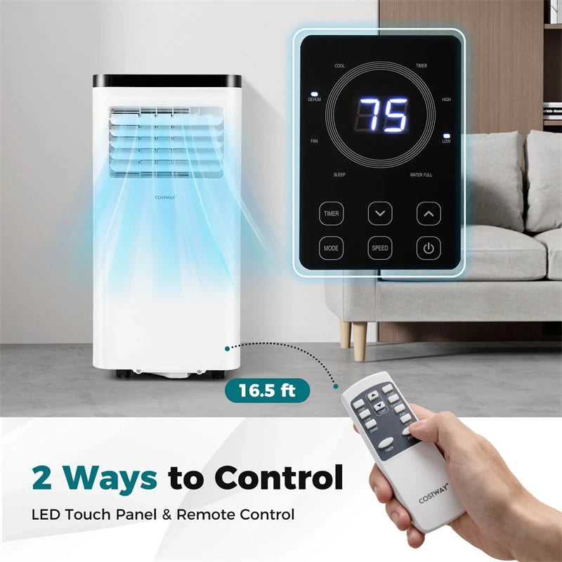 10000 BTU Portable Air Conditioner, 3-in-1 AC Unit, Fan & Dehumidifier with Sleep Mode, 24H Timer & Window Kit for Rooms up to 450 Sq. Ft