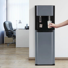 5.28 Gallon Bottom Loading Water Cooler Dispenser, 2 Temperatures Available with Hot, Cold, Practiacal Freestanding Water Dispenser for Both Home Offices Nurseries Kitchens.(Dark Gray)