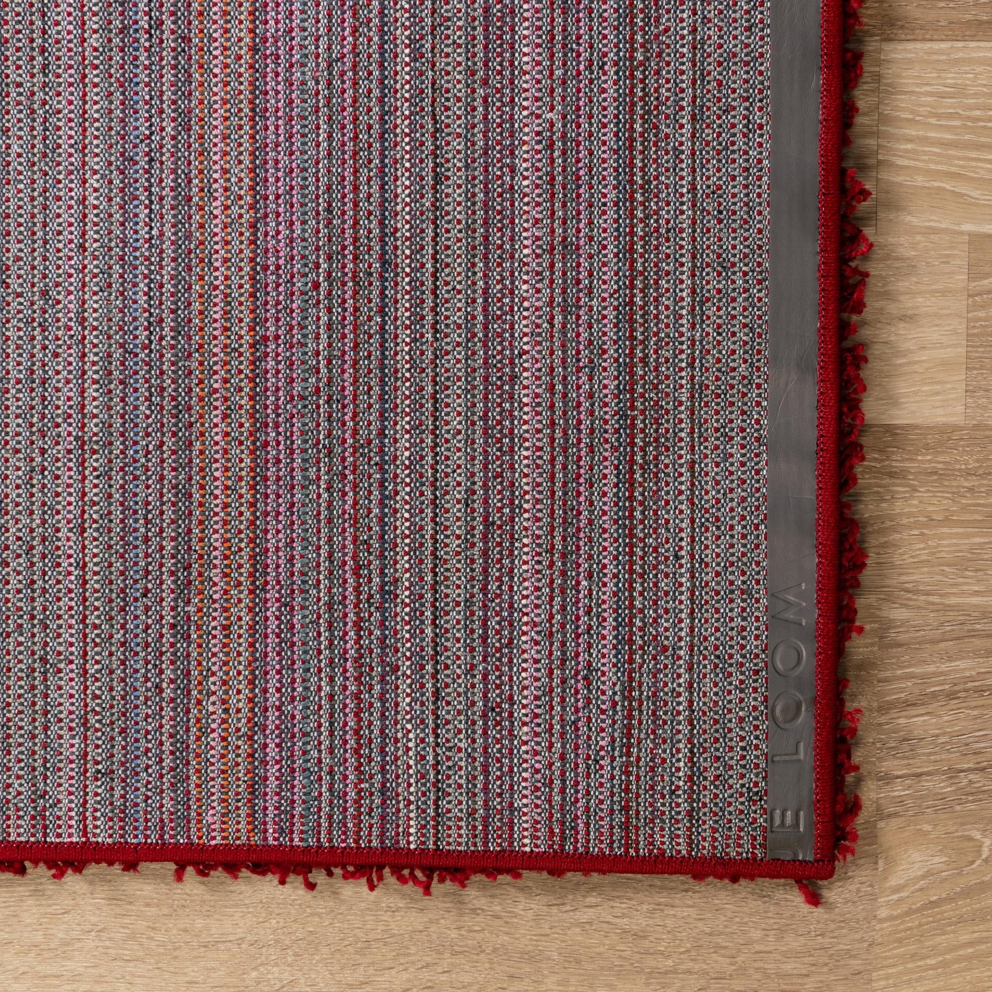 Rugs.com Solid Shag Collection Rug - 13 Ft Runner Cherry Red Shag Rug Perfect for Hallways, Entryways