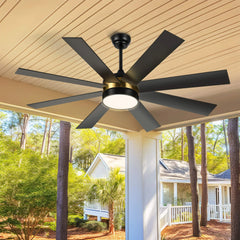 Dextrus 60 in Modern LED Outdoor/ Indoor Ceiling Fan with Remote Control