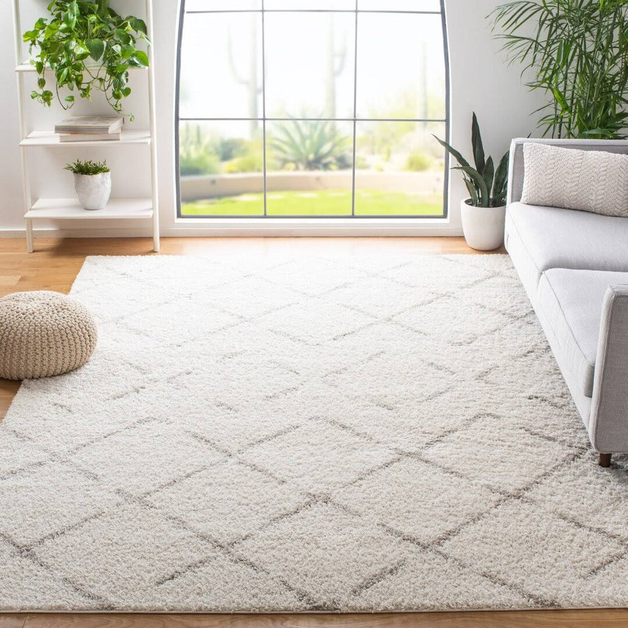 Angelka Geometric Ivory/Beige Area Rug Wrought Studio Rug Size: Rectangle 2'3" x 4'