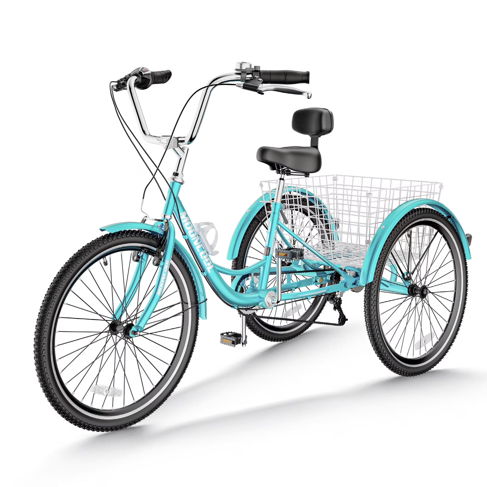 FICISOG 7 Speed Adult Tricycle for Women, 20/24/26 in Adult Trike with Basket, 3 Wheel Bikes for Adults Seniors, Cruise Trike for Shopping Picnic