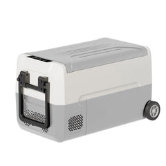 DISHUP 12V Portable Car Refrigerator, 53QT(50 L) Electric Cooler with Dual Zone, DC & AC, Ideal for RV, Camping, Travel, Truck