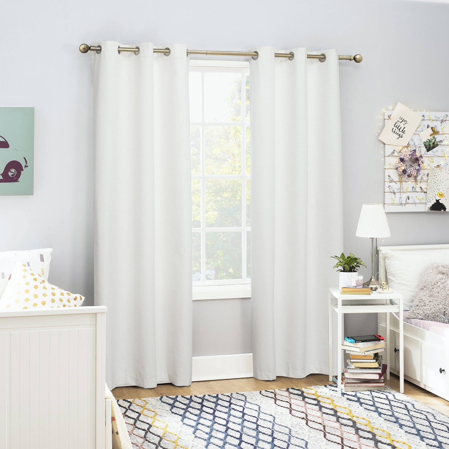 Sun Zero Accents | Sun Zero Blackout Grommet Curtain Panels White Textured 40x 84 New Open | Color: Cream/White | Size: 40 x 84 | 1puddlejumper's