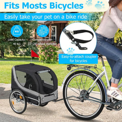 AECOJOY Dog Bike Trailer, Large 57'' Pet Bicycle Carrier for Small and Medium Dogs
