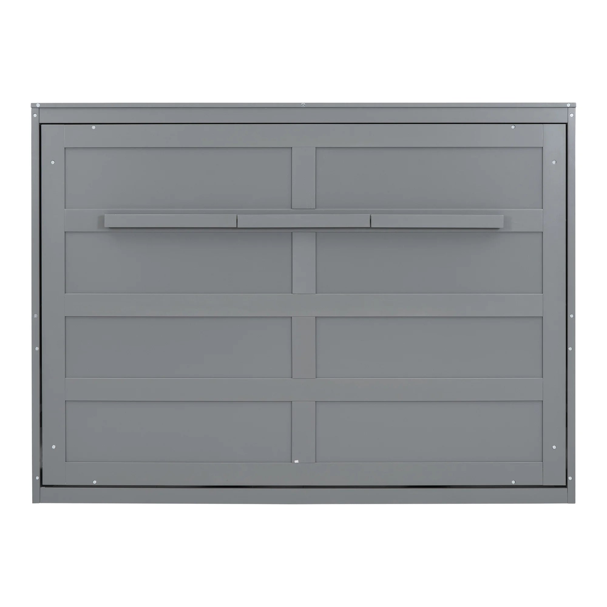 Harper & Bright Designs Full Size Murphy Bed Space - Saving Foldable Wooden Wall Bed with a Shelf for Guest Room Home Office, Gray