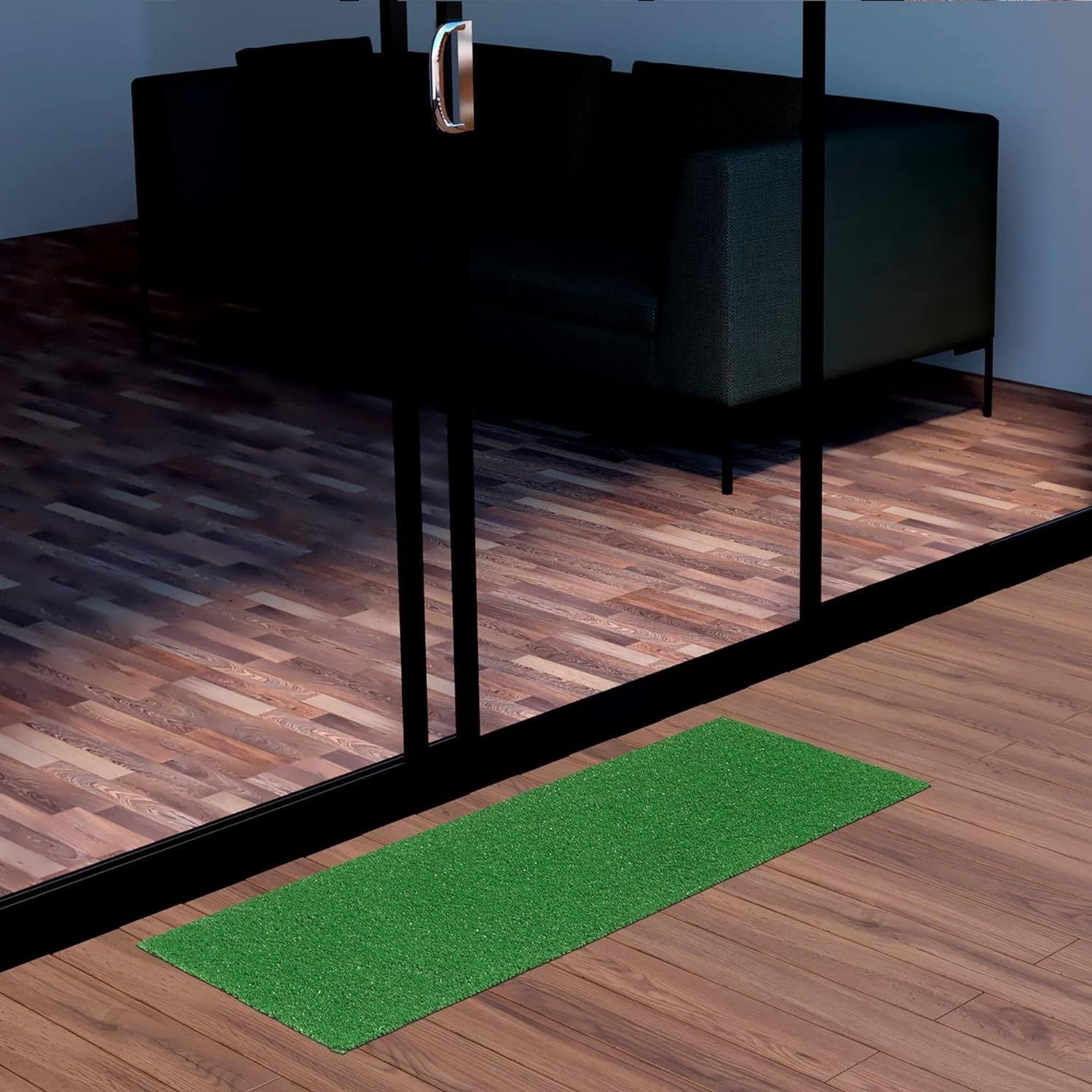 Ottomanson Waterproof 2x3 Indoor/Outdoor Artificial Grass Rug for Entryway, 2' x 2'7 inch, Green