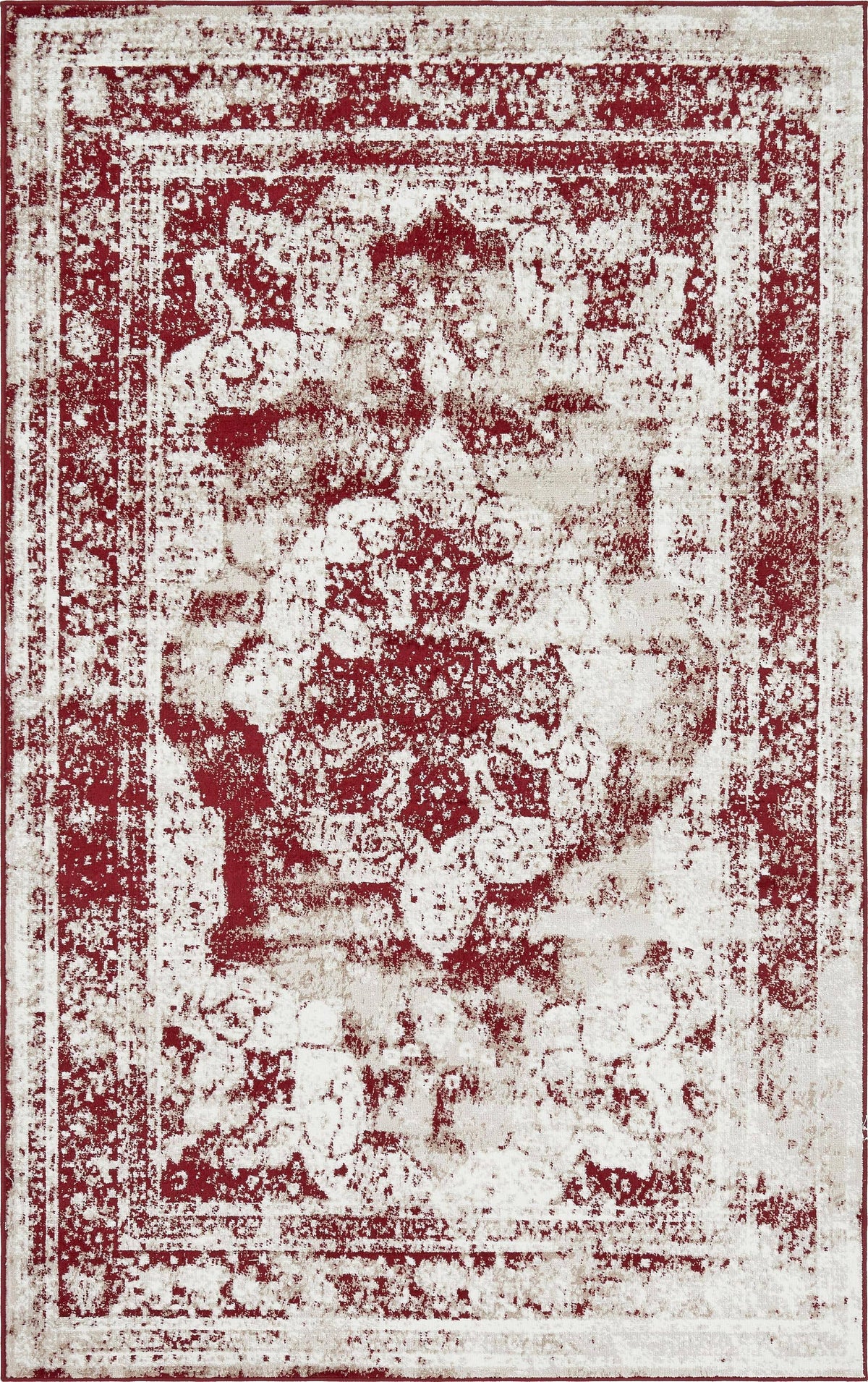 Unique Loom Salle Garnier Sofia Area Rug - 5' x 8' - Burgundy
