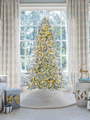7' Prince Flock Artificial Christmas Tree with 400 Warm White LED Lights