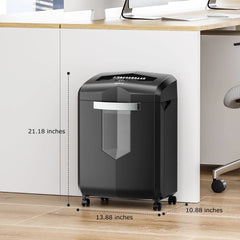 Bonsaii Paper Shredder 18 - Sheet Cross - Cut Shredder for Home Office with Wastebasket