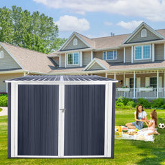 6.3' x 6.1' Outdoor Storage Shed Clearance, Metal Outdoor Storage Cabinet with Double Lockable Doors, Waterproof Tool Shed, Stores 4 Bikes, Backyard Shed for Garden, Patio, Lawn