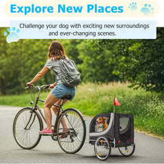 AECOJOY Dog Bike Trailer, Large 57'' Pet Bicycle Carrier for Small and Medium Dogs