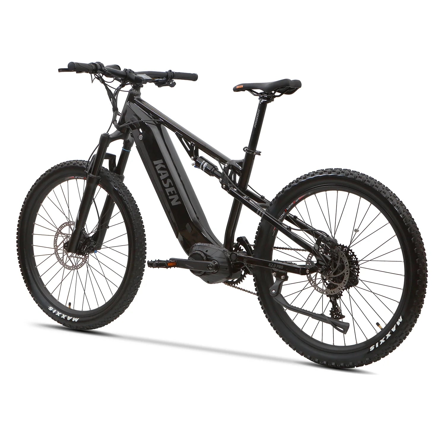 Kasen Electric Mountain Bike Mid - Driven 500w 48v 15ah Full Suspension Throttle and Pedal Assist