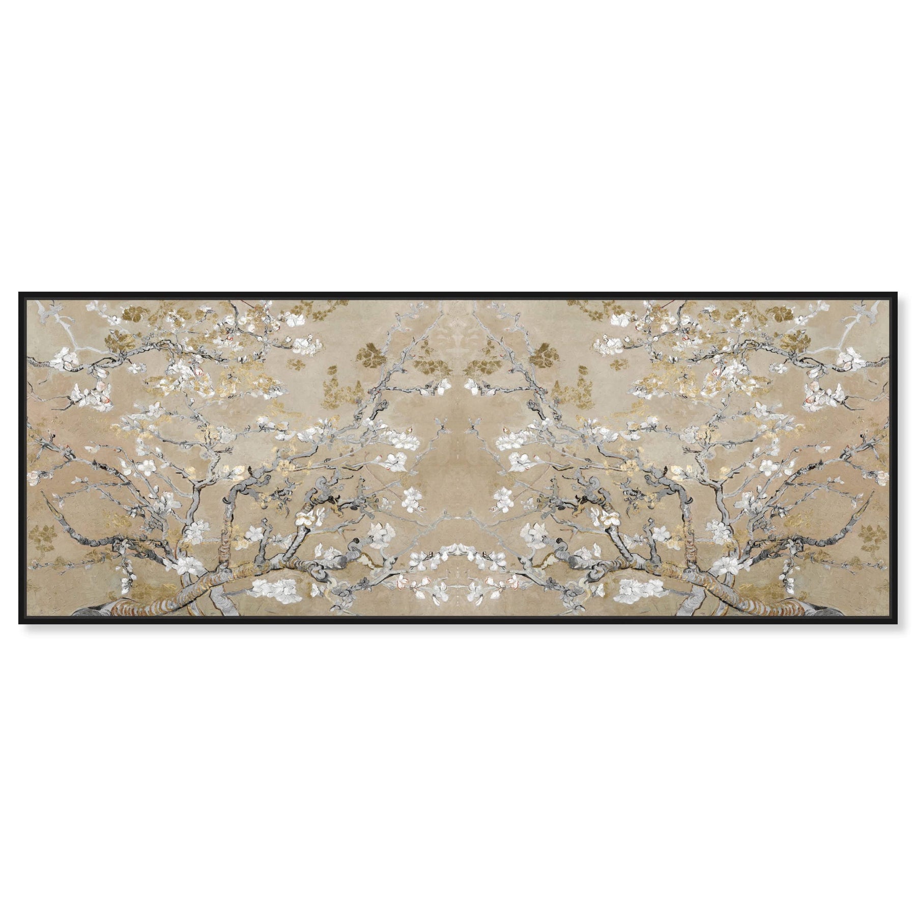 The Oliver Gal Artist Co. French 20 in x 54 in, Van Gogh in Gold Blossoms Inspiration Twin, Large Canvas Wall Art, Living Room, Gold