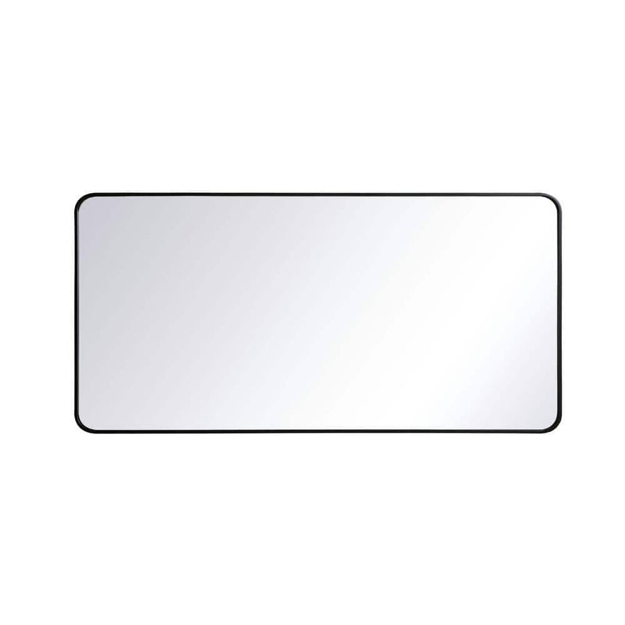 Elegant Furniture Timeless Home 60 in. H x 30 in. W Black Modern Soft Corner Rectangular Wall Mirror