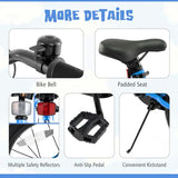 16/18 Inch LED Lighted Kids Bike with Training Wheels, Headlight, Adjustable Seat & Dual Brakes, Children Bicycle for Ages 4-8 Years