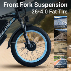 5000W (Peak) Electric - Bike for Adults, 60V 25AH Battery Electric Motorcycle, Dual - Motor - Ebike 50MPH Ebike, 26*4.0 Fat Tire Electric - Bicycle, AWD 21 - Speed Mountain Bike for All - Road UL 2849