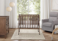 Delta Children Lee Portable Folding Mini Crib with 1.5 - Inch Mattress - Greenguard Gold Certified, Bianca White