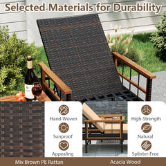 Tangkula Lounge Chair Outdoor with Soft Cushions for Outside