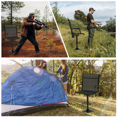AECOJOY Tall Hunting Bar Chair, 360° Swivel, Compact Folding Design for Hunting Blinds