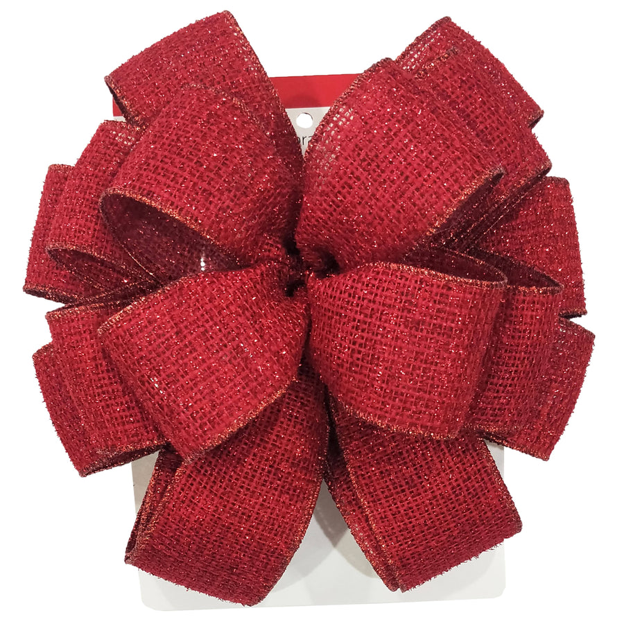 20.5" Glittery Red Christmas Tree Bow Topper by Ashland -Christmas Tree Topper