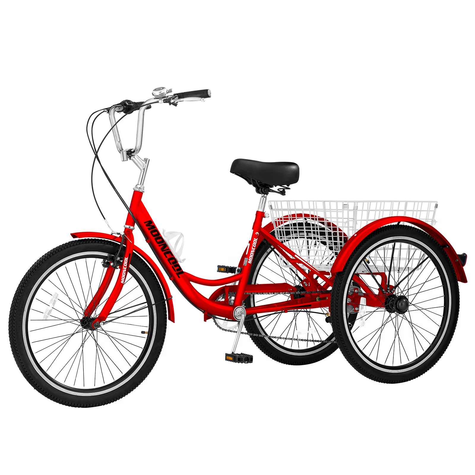 FICISOG 7 Speed Adult Tricycle for Women, 20/24/26 in Adult Trike with Basket, 3 Wheel Bikes for Adults Seniors, Cruise Trike for Shopping Picnic