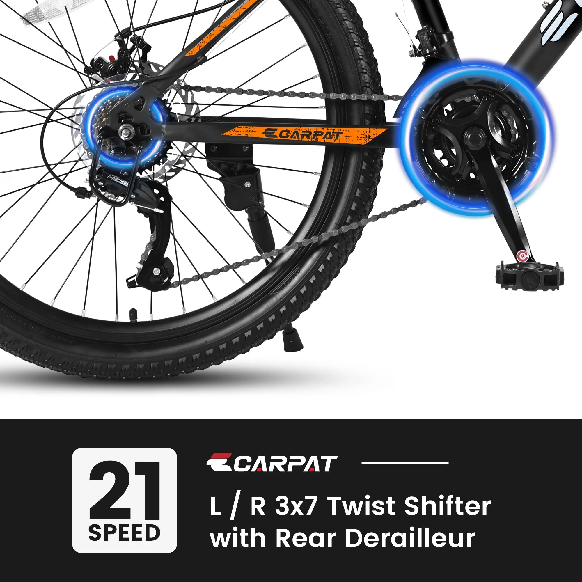 26 in Mountain Bike for Men, Adult Mens Bike with 21 Speed & Disc Brakes