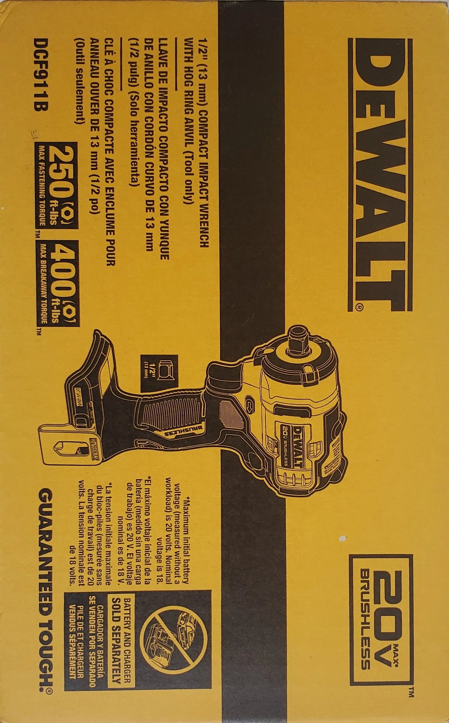 Dewalt DCF911B 20V MAX 1/2" Cordless Impact Wrench