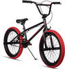 Cubsala 20 in Kids BMX Bike Freestylefor Age 6 - 14 Years Old Boys Girls with 4 Pegs, Black with Red Tires