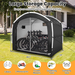 Tangkula Outdoor Portable Bicycle Storage Shelter Tent for 5 Bikes with 210D Oxford Fabric