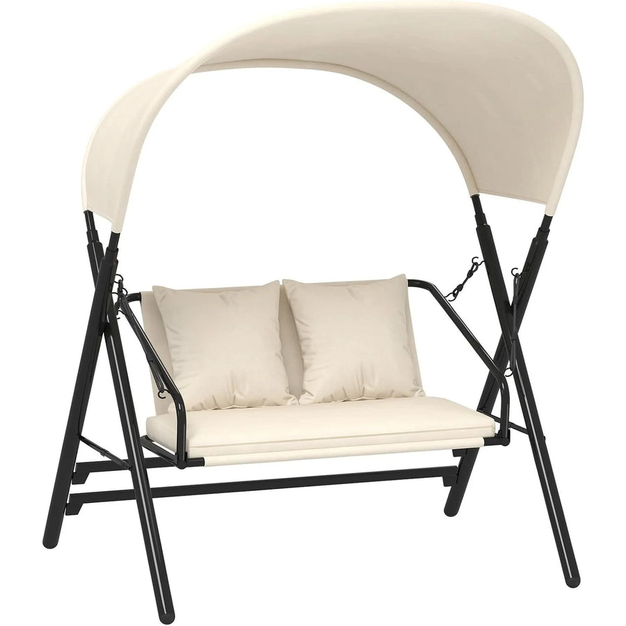 AECOJOY Outdoor Porch Swings for Adults 600LBS 2 Seat Patio Swings with Canopy