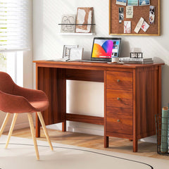 Computer Desk Study Writing Desk Home Office Workstation with 3 Drawers Black