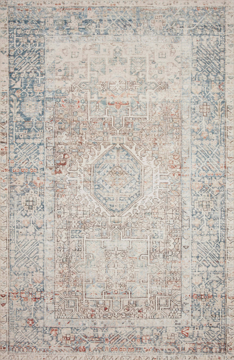 Chris Loves Julia x Loloi Jules JUL-07 Natural Ocean Area Rug - 7 ft 6 in x 9 ft 6 in