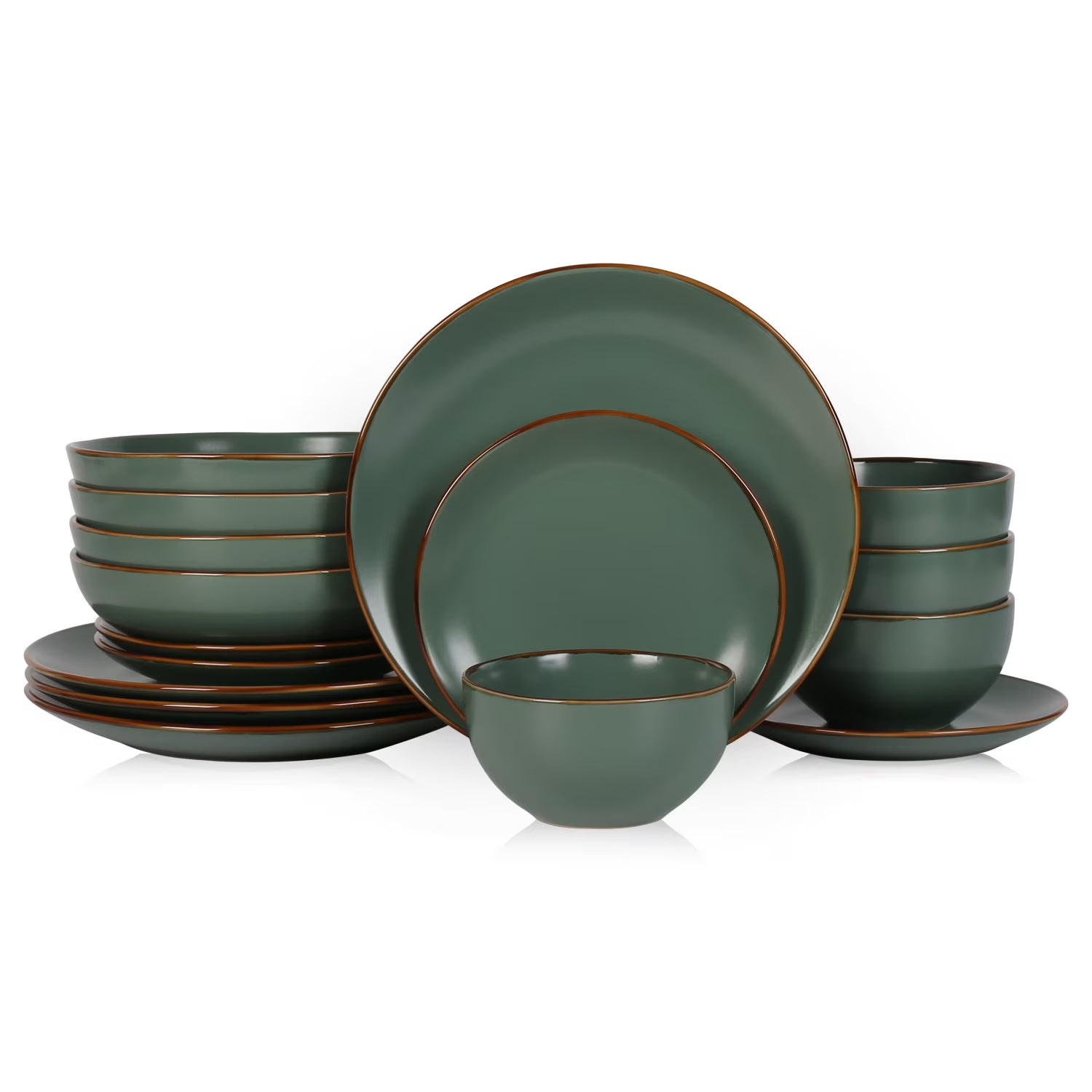 Stone + Lain Brasa Stoneware Collection Dinnerware Set, 32 - Piece Service for 8, Blue