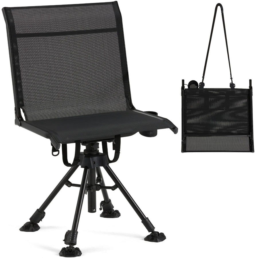 AECOJOY Hunting Chair Without Armrests, Lightweight Foldable Design, 360° Swivel for Blinds & Outdoor Use