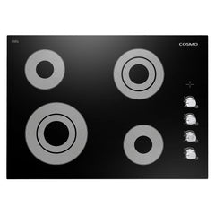 Cosmo 4 Piece Kitchen Appliance Package 30" Electric Cooktop 24" Single Electric Wall Oven 24" Built - in Microwave Drawer & French Door Refrigerator Kitchen Appliance Bundles