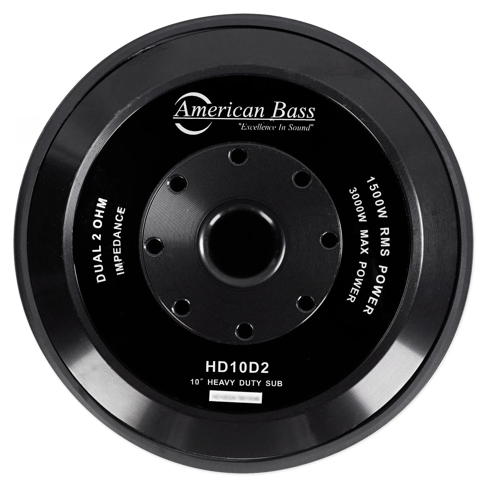 American Bass HD 10 in Subwoofer 1500 Watt RMS and 3000 Watt Max Power, 2 Ohm Impedance, 350 - Oz Magnet, and 3 - Inch Voice Coil, Pack of 1