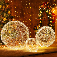 Tangkula 3 Pack Christmas LED Light Balls for Tree