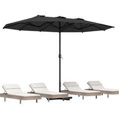 AECOJOY 15x9ft Double-Sided Patio Umbrella, Black