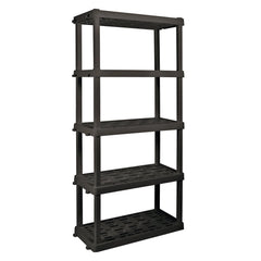 Hyper Tough Large 5 - Tier Shelving Unit, W36 x D18 x H74" Interlocking Multipurpose Organizer, Black, Pack of 2