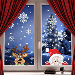 300 Pcs 8 Sheet Christmas Snowflake Window Cling Stickers for Glass, Xmas Decals