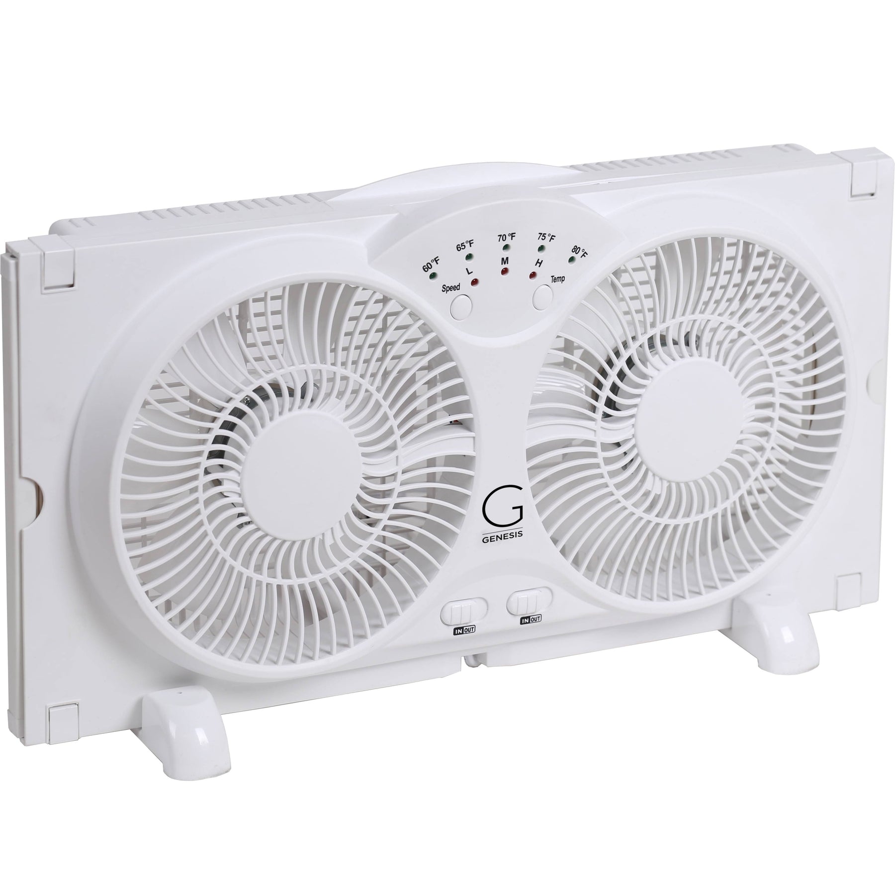 Genesis Twin Window Fan with 9 inch Blades High Velocity Reversible Airflow Fan