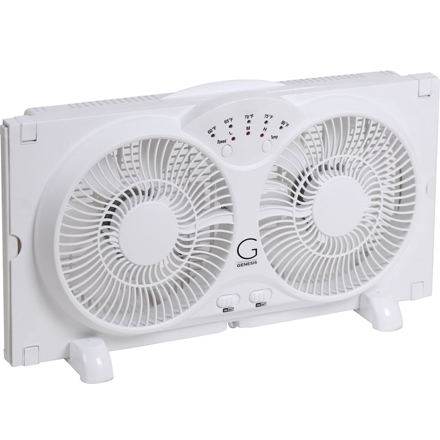 Genesis Twin Window Fan with 9 inch Blades High Velocity Reversible Airflow Fan