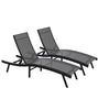 AECOJOY Outdoor Chaise Lounge, All Weather Pool Lounge Chairs Ergonomic Design (Dark Grey, 2 PCs)